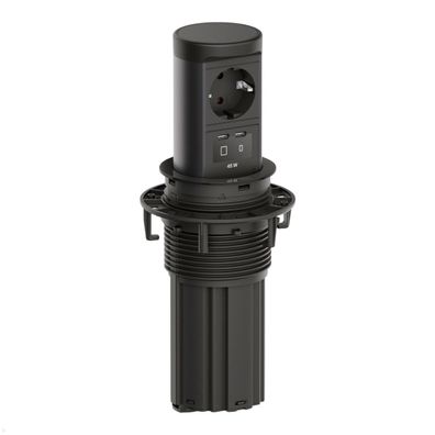 Bachmann Elevator 2 versenkbare Einbausteckdose 1x Steckdose, 2x USB-C, 2m, Sc