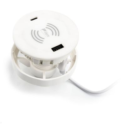 Fellowes Qi Power-Spot Wireless Charger mit USB-A und USB-C (100091326), weiß