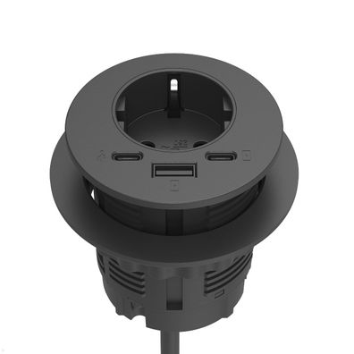 Fellowes Power-Spot Einbausteckdose mit USB-A/C Charger, USB-C Extension (100091