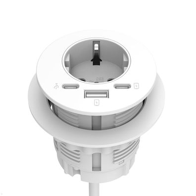 Fellowes Power-Spot Einbausteckdose mit USB-A/C Charger, USB-C Extension (100091
