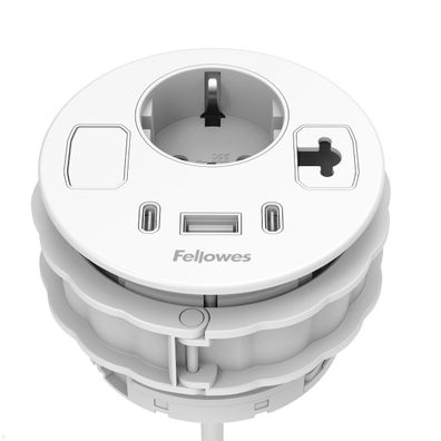 Fellowes Power-Spot Einbausteckdose mit 1x USB-A und 2x USB-C Charger 45W ( 1001