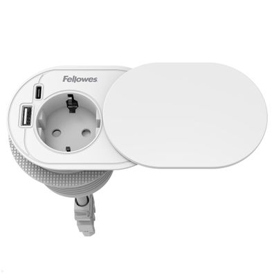 Fellowes Slide Power-Spot Einbausteckdose mit USB A/ C Charger 30W (100136866),