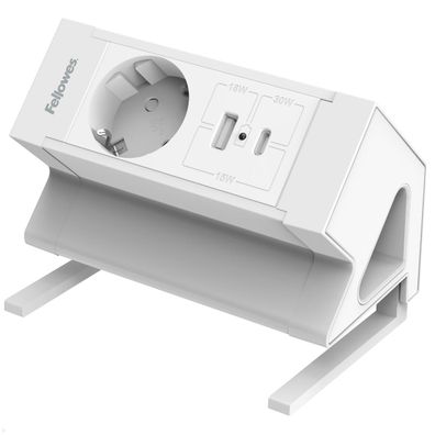 Fellowes Power Desk Up 2.0 Tischsteckdose mit USB-A und USB-C Charger (100115566