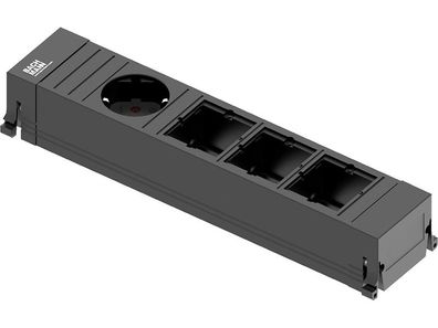 Bachmann Power Frame Steckdoseneinheit 4-fach 1x Steckdose 3x Custom Modul (916