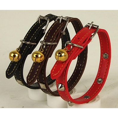 6x Katzen Halsband L32cm Glöckchen Mix Bunt Haustiere Welpen Hunde Bänder
