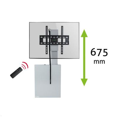 MonLines MLE675S TV Lift Wandhalterung elektrisch mit Einhausung, 675mm, silber