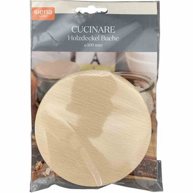 4x Holzdeckel "Cucinare" 100 mm Weck, Buche mit Silikonring