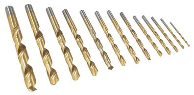 13-teiliges titanbeschichtetes HSS-Spiralbohrer-Set 3-13 mm