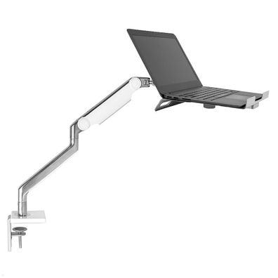 Humanscale M2 Pro Laptop Tischhalterung mit Schwenkarm schräg, weiß (M21WBTBC+NH