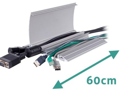 Dataflex Kabelbrücke aufklappbar Alu 60cm silber (31.402)
