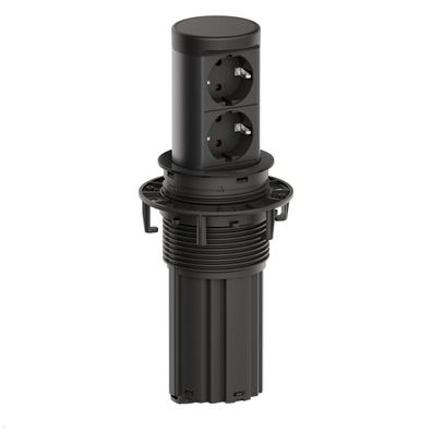 Bachmann Elevator 2 versenkbare Einbausteckdose 2x Steckdose, 0,5m Kabel, Schwa