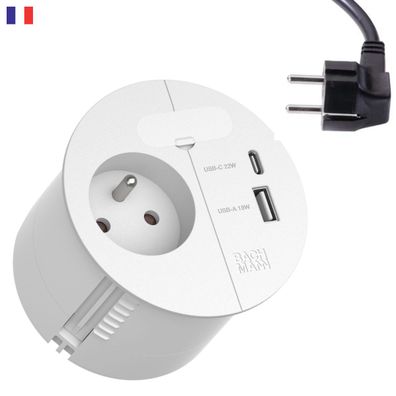 Bachmann LOOP IN CHARGE UTE Einbausteckdose mit USB A/C Charger mit Winkelstecke