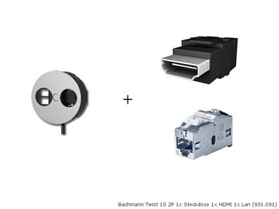 Bachmann Twist 1S 2P 1x Steckdose 1x HDMI 1x LAN (931.091)