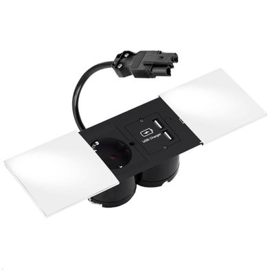 Bachmann DUE Steckdose, USB-Charger A/A, Deckel, weiß (929.040DW)
