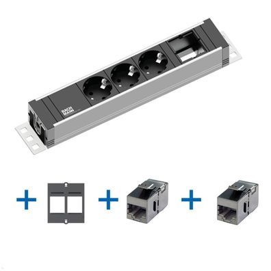 Bachmann Universal Steckdosenleiste 3x Steckdose 2x CAT6A (922.0111C)