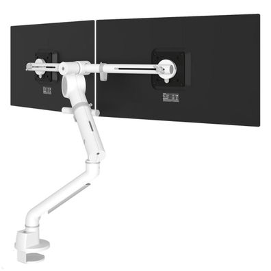Dataflex Viewgo pro HD Monitorhalterung für 2 Monitore mit Griff (48.840), weiß