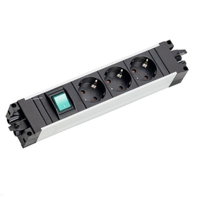 Bachmann STEP ALU 3-fach Steckdosenleiste mit Schalter (906.18803)