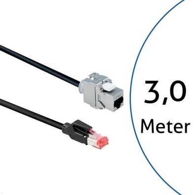 Bachmann Keystone CAT6a RJ45 Modul Patchkabel 3m Buchse/Stecker (918.033)