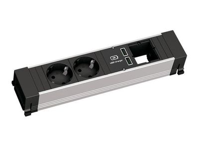 Bachmann Conference / TOP FRAME 4-fach 2x Steckdose, 1x CM, 1x USB (909.0056)