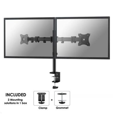 Neomounts Select NM-D135D Dual-Monitor Tischhalter schwenkbar 10- 27 Zoll, schwa