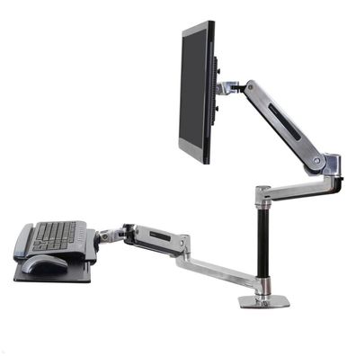 Ergotron WorkFit-LX Steh-Sitz Arbeitsplatz Monitorhalterung mit Tastaturablage (