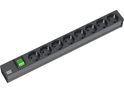 Bachmann 19 Zoll 8-fach Steckdosenleiste 1x Schalter 1HE (333.505)