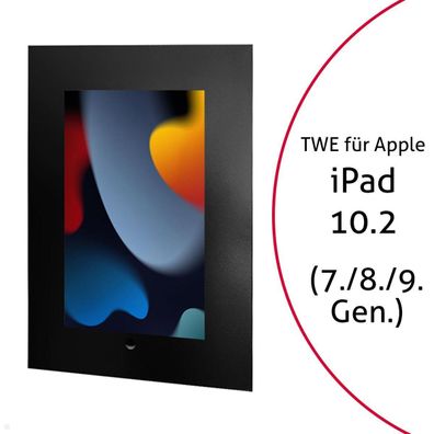 TabLines TWE089B Tablet Wandeinbau für Apple iPad 10.2 (7./8./9. Gen.), HB, schw