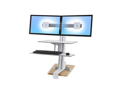 Ergotron WorkFit-S Dual mit Arbeitsfläche, weiß (33-349-211)