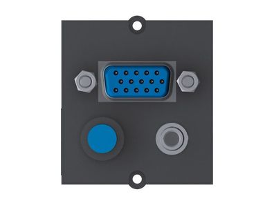 Bachmann Custom Modul 1x VGA + 1x Miniklinke 1x Taster für MediaNet Switcher (91
