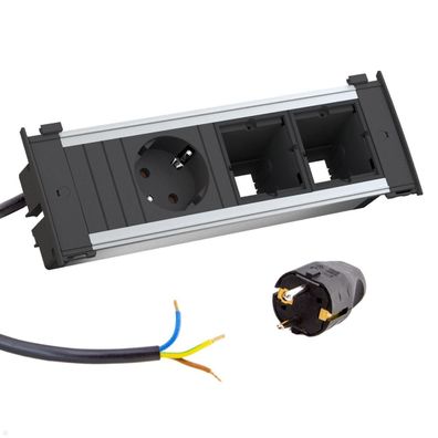 Bachmann KAPSA S Einbausteckdose 1x Steckdose 2x Custom Modul (927.062)