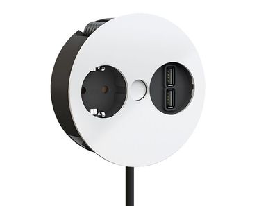 Bachmann Twist 1x Steckdose, USB-Charger (931.231) weiß matt