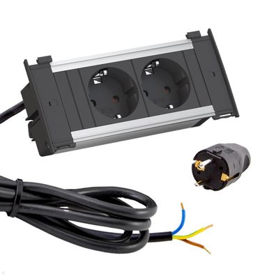 Bachmann KAPSA XS Einbausteckdose 2x Steckdose mit Stromzuleitung (927.200)