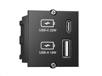 Bachmann Custom Modul USB-Charger mit USB-A und USB-C, schwarz (917.227)