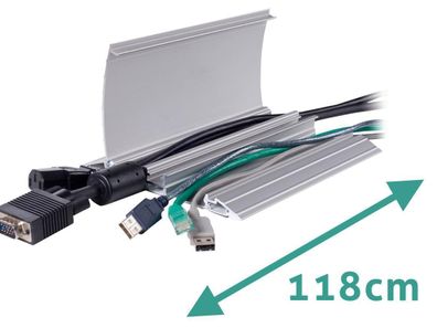 Dataflex Addit Kabelbrücke aufklappbar Alu 118cm silber (31.452)