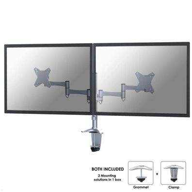 Neomounts FPMA-D1330DSILVER duale Monitor Tischhalterung, silber