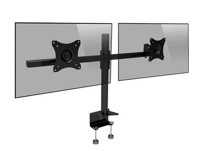 Edbak SV05 Monitorhalterung für 2 Monitore mit Tischklemme bis 27Zoll, schwarz
