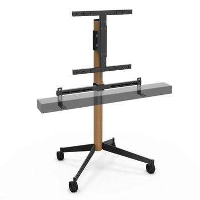 Erard KANA 1200L mobiler TV Ständer mit Soundbarhalter 30-55 Zoll, Eiche hell