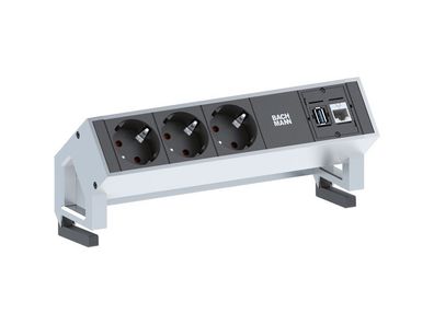 Bachmann DESK 2 3x Steckdose 1x CAT6 1x USB weiß (902.301)