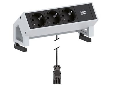 Bachmann DESK 2 3x Steckdose weiß mit 1,5m Kabel (902.300)