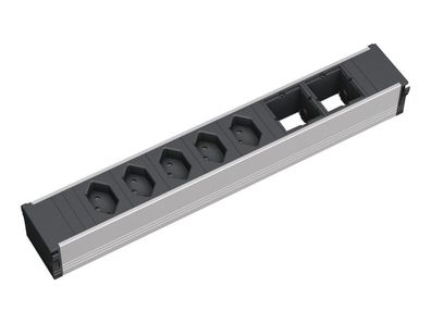 Bachmann CONI Steckdoseneinheit 7-fach 5x Steckdose CH, 2x Custom Modul (912.019