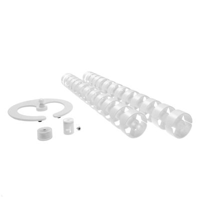 TecLines TKS002W Kabelschlange Set 100 cm mit Tischbefestigung und Bodenplatte,