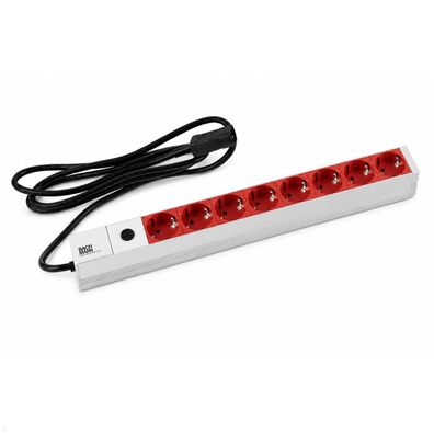 Bachmann 19 Zoll 8-fach Steckdosenleiste Feinsicherung 1HE (333.410)