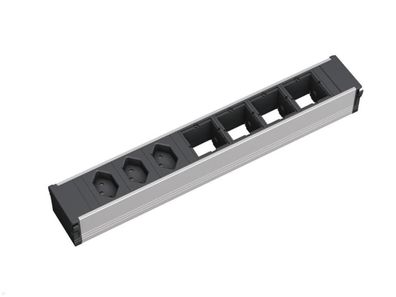 Bachmann CONI Steckdoseneinheit 6-fach 2x Steckdose CH, 4x Custom Modul (912.017