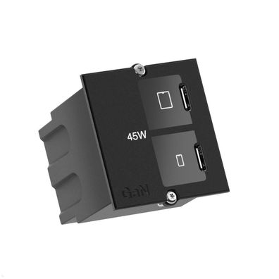 Bachmann Custom Modul USB-Charger mit 2x USB C/C 45W (BM0030435), schwarz