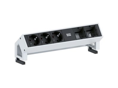 Bachmann DESK 2 3x Steckdose 2x Custom (902.401) Inox
