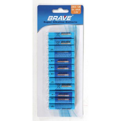 12x 12er-Set Brave Super Alkaline Batterien AAA LR03 1,5V 144 Stück
