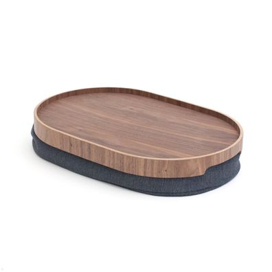 Bosign CurveLine™ Knietablett Laptray, Mittelgroß, Rutschfest, Walnuss