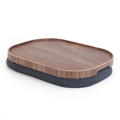 Bosign CurveLine™ Large Laptop Knietablett Laptray Rutschfest, Walnussholz