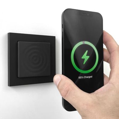 smart things WallBase 55 Wave magnetischer Qi Charger Unterputz (WB55 b), schwar
