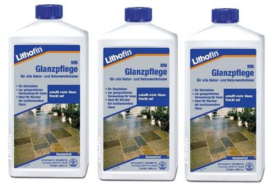 Lithofin MN Glanzpflege für Natur und Betonwerksteine 3 x 1 Liter